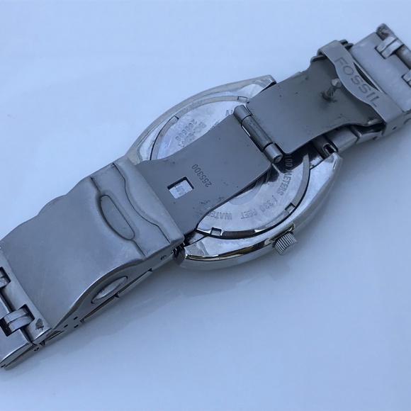 Fossil Blue Men Watch Silver Tone BQ-9241 Chrono - Picture 5 of 8